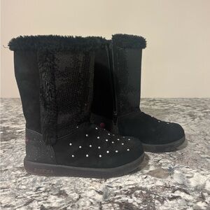 Skechers Kids Snow Boots | Black Sparkle | Size 2